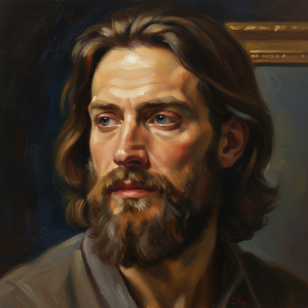 Classic portrait close-up with dramatic lighting