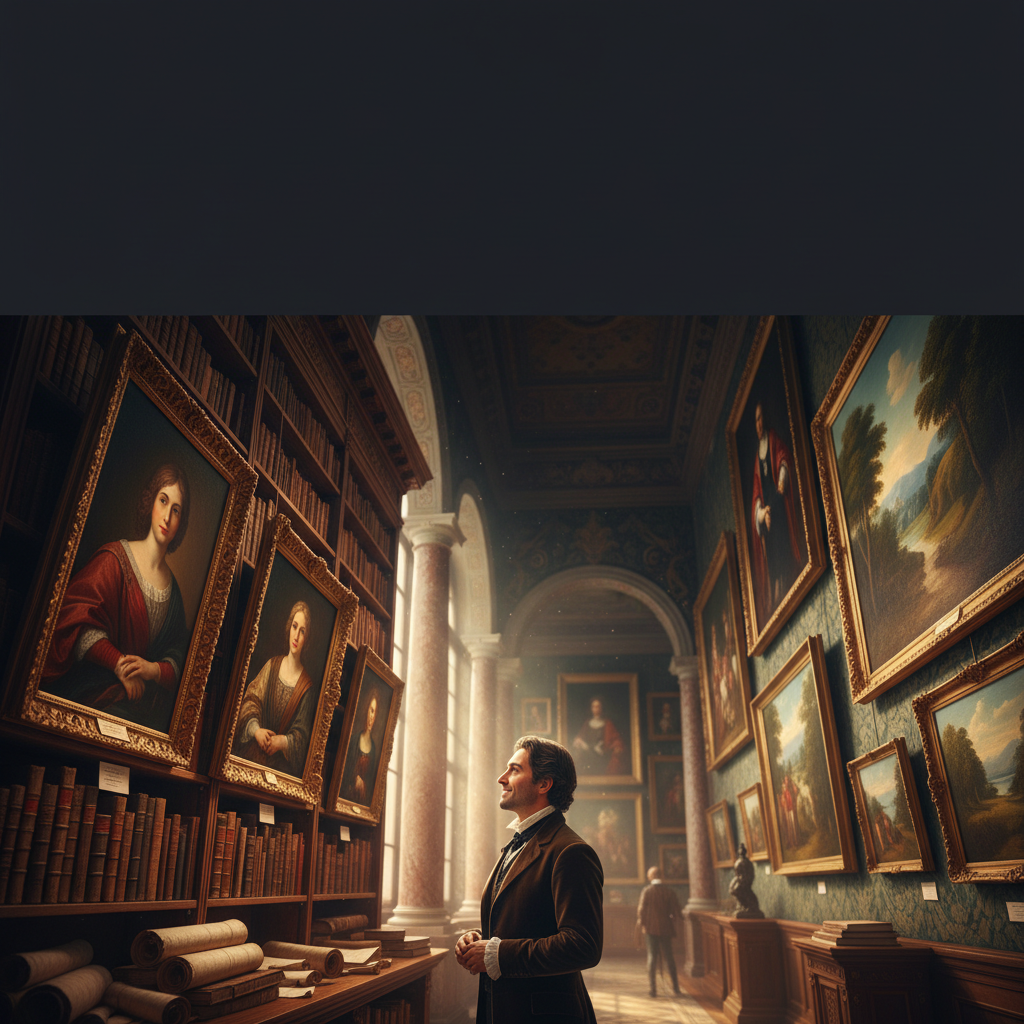 Antique gallery library backdrop