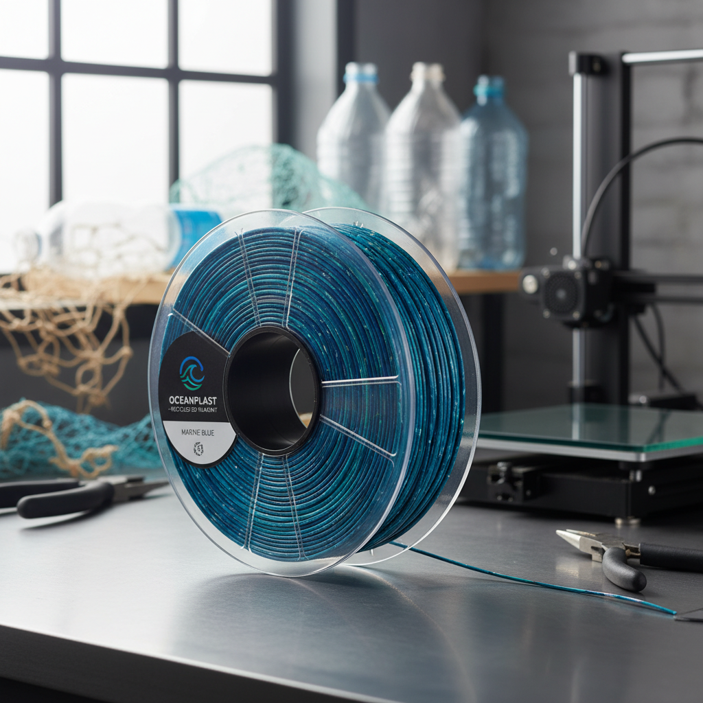 Ocean plastic 3D filament