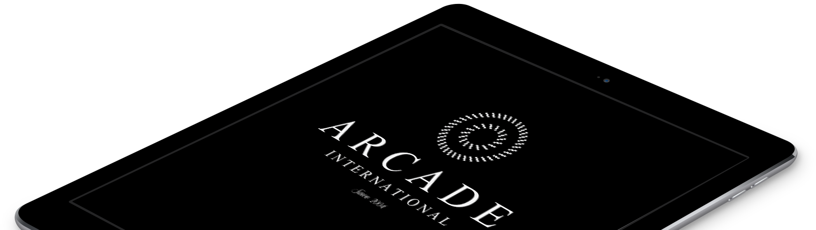 Arcade International product display on tablet