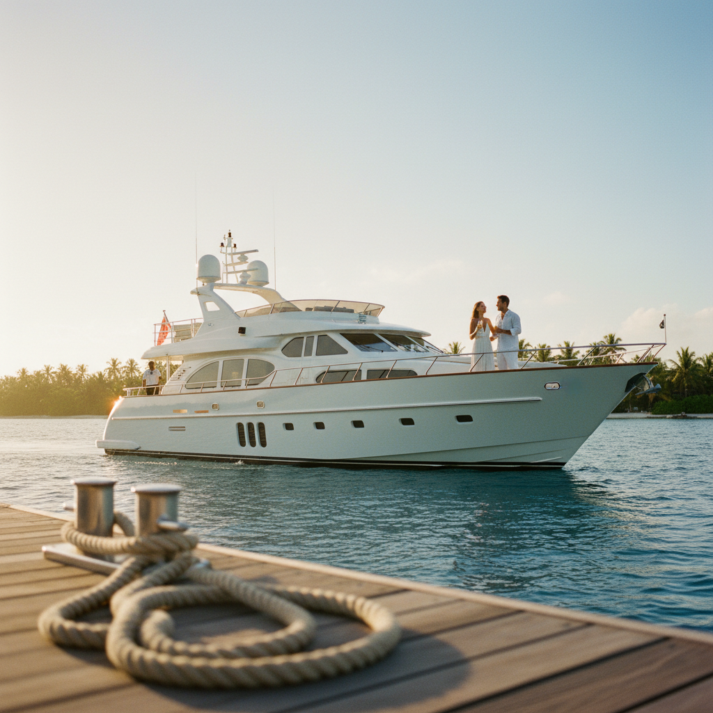 Luxury yacht at sea